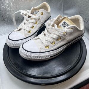 White and Gold glitter Converse